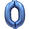 Шар (34''/86 см) Цифра, 0, Синий сатин