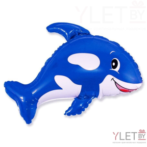 Шар (35''/89 см) Фигура, Веселый кит, Синий