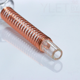 Девайс курительный стеклянный 13 см, золотая спираль