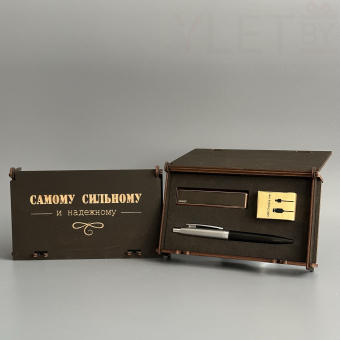 Подарочный набор " Самому сильному и надежному " (Ручка, USB зажигалка Ciger, зарядный кабель)