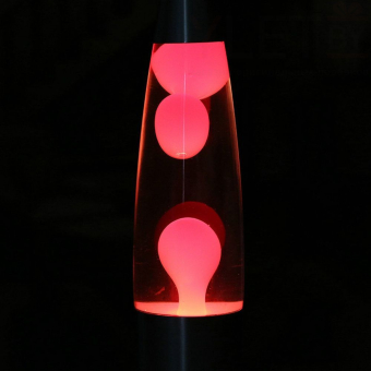 Лава лампа с воском в сером корпусе 42 см Красная