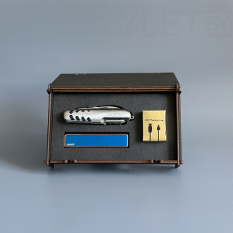 Подарочный набор "Самому сильному и надежному" горы (мультитул, USB зажигалка Ciger, зарядный кабель)