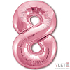 Шар (40''/102 см) Цифра, 8 Slim, Розовый фламинго