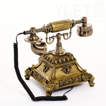 Ретро-телефон «Амес», громкая связь, 18×24×25 см, позолота