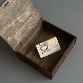 Копилка деревянная книга "Мирский замок" светлая