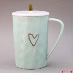 Кружка «Love u», green,  400 мл