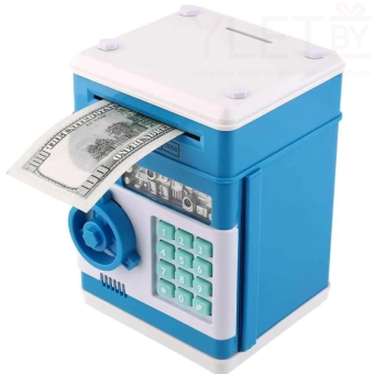 Копилка сейф Голубая большая