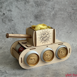 Мини-бар для пива Танк светлый без крышки "Честь Доблесть Отвага" (4)