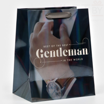 Пакет ламинированный Джентельмен, радужная голография 18 х 23 х 10 см