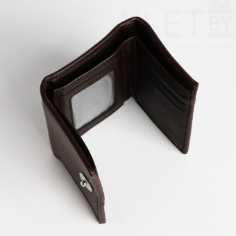 Портмоне мужское "Best" на магните, отдел для купюр, для карт, для монет, цвет коричневый