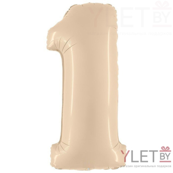 Шар (40"/102 см) Цифра 1 Пыльная роза