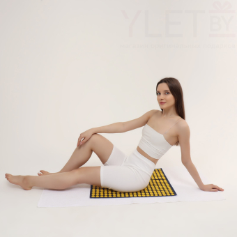 Ипликатор-коврик, 360 модулей, 56 × 62 см, цвет тёмно-синий/жёлтый