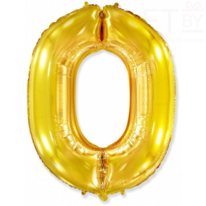 Шар (40''/102 см) Цифра, 0, Золото