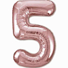 Шар (40''/102 см) Цифра, 5, Розовое Золото