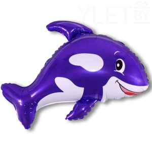 Шар (35''/89 см) Фигура, Веселый кит, Фиолетовый