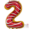 Шар (34''/86 см) Цифра, 2, Пончик