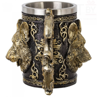 Кружка "Волк" (металл внутри), черная