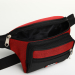 Сумка поясная "Спорт" на молнии, 32*8*13,5 см, 3 наружных кармана, цвет красный/чёрный