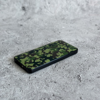 USB зажигалка камуфляж зеленая, спираль, ультратонкая