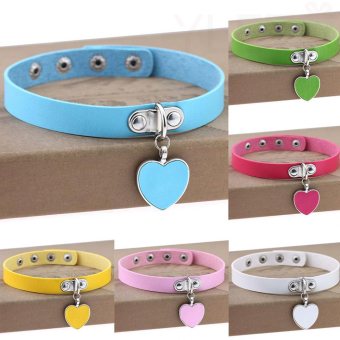 Чокер с подвеской "Сердце" розовый