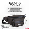 Сумка поясная "Грейс" на молнии, 30*10*14 см, 2 наружных кармана, серый