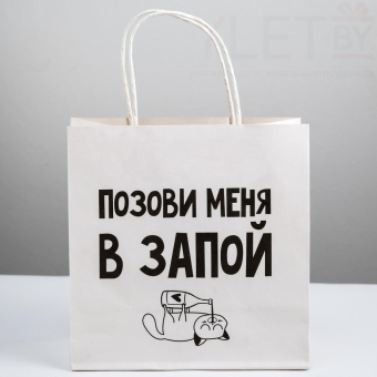 Пакет подарочный Позови меня, 22 × 22 × 11 см