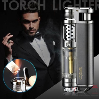 Зажигалка газовая турбо Power Серебро