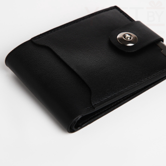 Портмоне мужское "Шарм" на магните, отдел для купюр, для карт, для монет, цвет чёрный