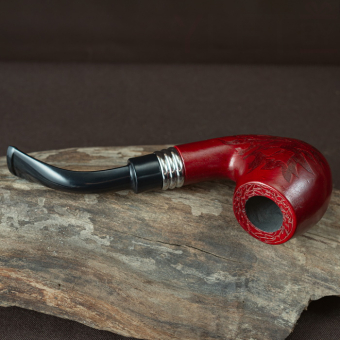 Трубка курительная с мешочком и подставкой Пламя f20060