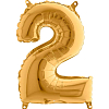 Шар (40''/102 см) Цифра, 2, Золото