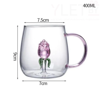 Кружка с фигуркой "Роза"