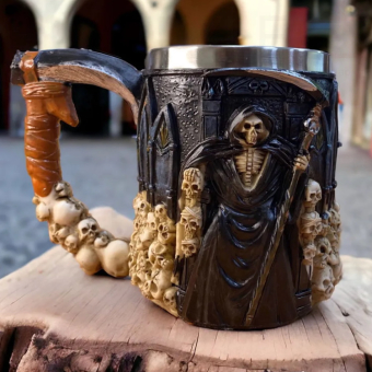 Кружка металлическая Черепа с косой, 400 мл