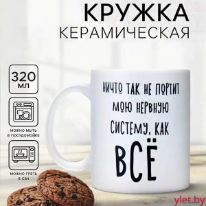 Кружка "Ничто так не портит мою нервную систему как все"