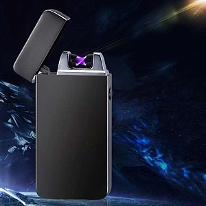 Импульсная зажигалка двойная  Lighter графит