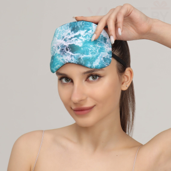 Маска для сна с гелевым вкладышем «Море», 19 × 10 см, резинка одинарная, цвет голубой