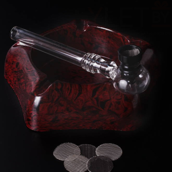 Курительный девайс стеклянный с приемником и набором сеточек