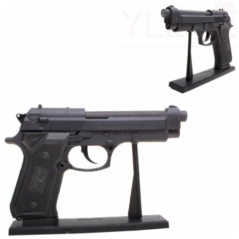 Зажигалка Пистолет Беретта черный большой