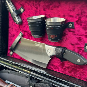 Набор с шампурами для шашлыка в чемодане Элит, 17 предметов, черный B