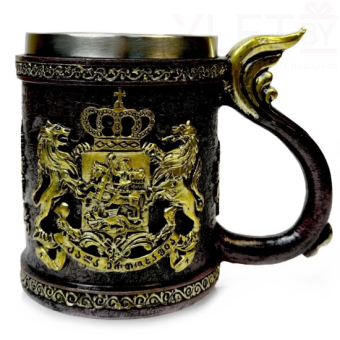 Кружка металлическая Львы и корона