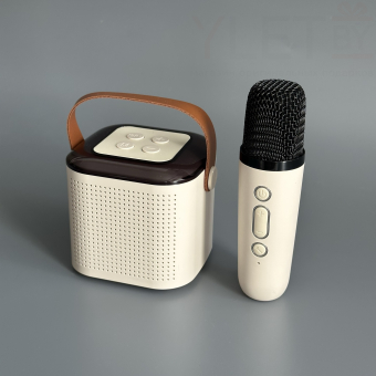 Портативная колонка CR-X160 (караоке) KMS-192 Кремовая