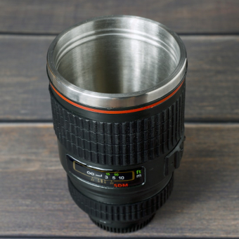 Термокружка объектив c линзой Lens Cup Черная 300 мл