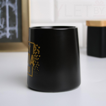 Кружка керамическая «Муж. Папа. Boss», 380 мл, чёрная