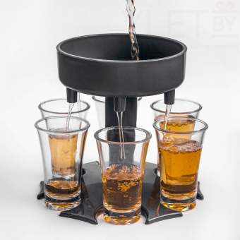 Рюмки набор "Налей всем сразу" 6 штук по 35 мл, горлышко d-10 см