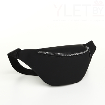 Сумка поясная "Классик" на молнии, 30*8*13 см, иск. кожа, черный