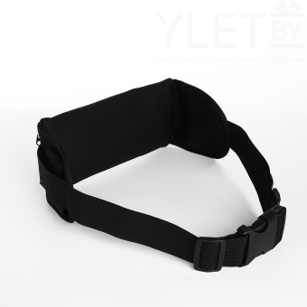 Сумка поясная "Run" на молнии, 24*1*10 см, светоотражающие элементы, черный