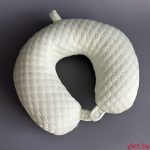 Подушка для шеи, в дорогу, для путешествий U-образная, зеленая