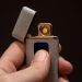 USB Зажигалка сенсорная тонкая Серебро фактурная
