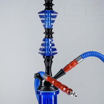 Кальян "Маяла", 52 см, 1 трубка, колба синяя, шахта черная