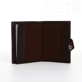 Портмоне мужское "Бруклин" на магните, 3 в 1, для купюр, автодокументов и паспорта, цвет коричневый