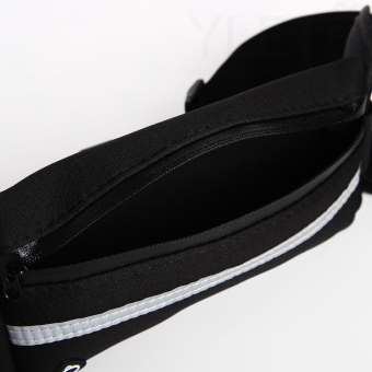 Сумка поясная "Run" на молнии, 24*1*10 см, светоотражающие элементы, черный